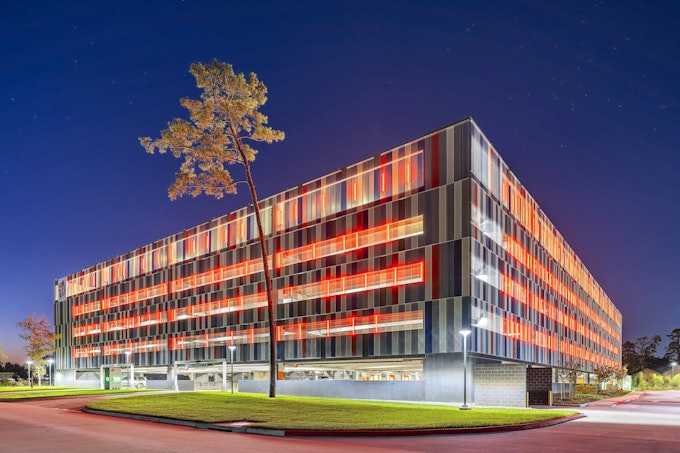parking garage for Sam Houston State University College of Osteopathic Medicine Photo courtesy Kirksey Architecture
