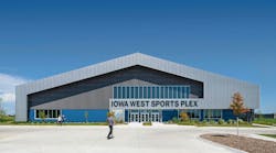 RDG's design for the Iowa West Sports Plex in Council Bluffs, Iowa, was designed to seamlessly integrate into the Mid-America entertainment district, balancing functionality with aesthetics. Using a pre-manufactured metal building, the facility maximizes efficiency while maintaining a modern, dynamic presence for athletes and fans alike RDG's design for the Iowa West Sports Plex in Council Bluffs, Iowa, was designed to seamlessly integrate into the Mid-America entertainment district, balancing functionality with aesthetics. Using a pre-manufactured metal building, the facility maximizes efficiency while maintaining a modern, dynamic presence for athletes and fans alike