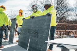 DensDeck® StormX® Prime Roof Board enhances rooftop resilience with added protection against all kinds of impact including Very Severe Hail, flying debris, foot traffic and dropped tools. DensDeck® StormX® Prime Roof Board enhances rooftop resilience with added protection against all kinds of impact including Very Severe Hail, flying debris, foot traffic and dropped tools.