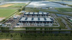 Data center in Middenmeer, Agriport. Birds eye view. Information technology Infrastructure. Data center in Middenmeer, Agriport. Birds eye view. Information technology Infrastructure.