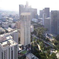 Urban senior living facility tower in Seattle, Wash. Urban senior living facility tower in Seattle, Wash.