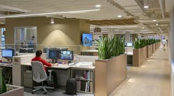 Biophilic design elements and expansive windows provide nearly every employee with access to natural light and exterior views, fostering wellness and a connection to nature Biophilic design elements and expansive windows provide nearly every employee with access to natural light and exterior views, fostering wellness and a connection to nature