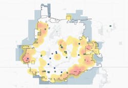 Metro population growth heat map Metro population growth heat map