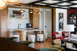 Designed to balance comfort and productivity, the coffee bar at 619 North offers a flexible space for residents to unwind or plug in Designed to balance comfort and productivity, the coffee bar at 619 North offers a flexible space for residents to unwind or plug in