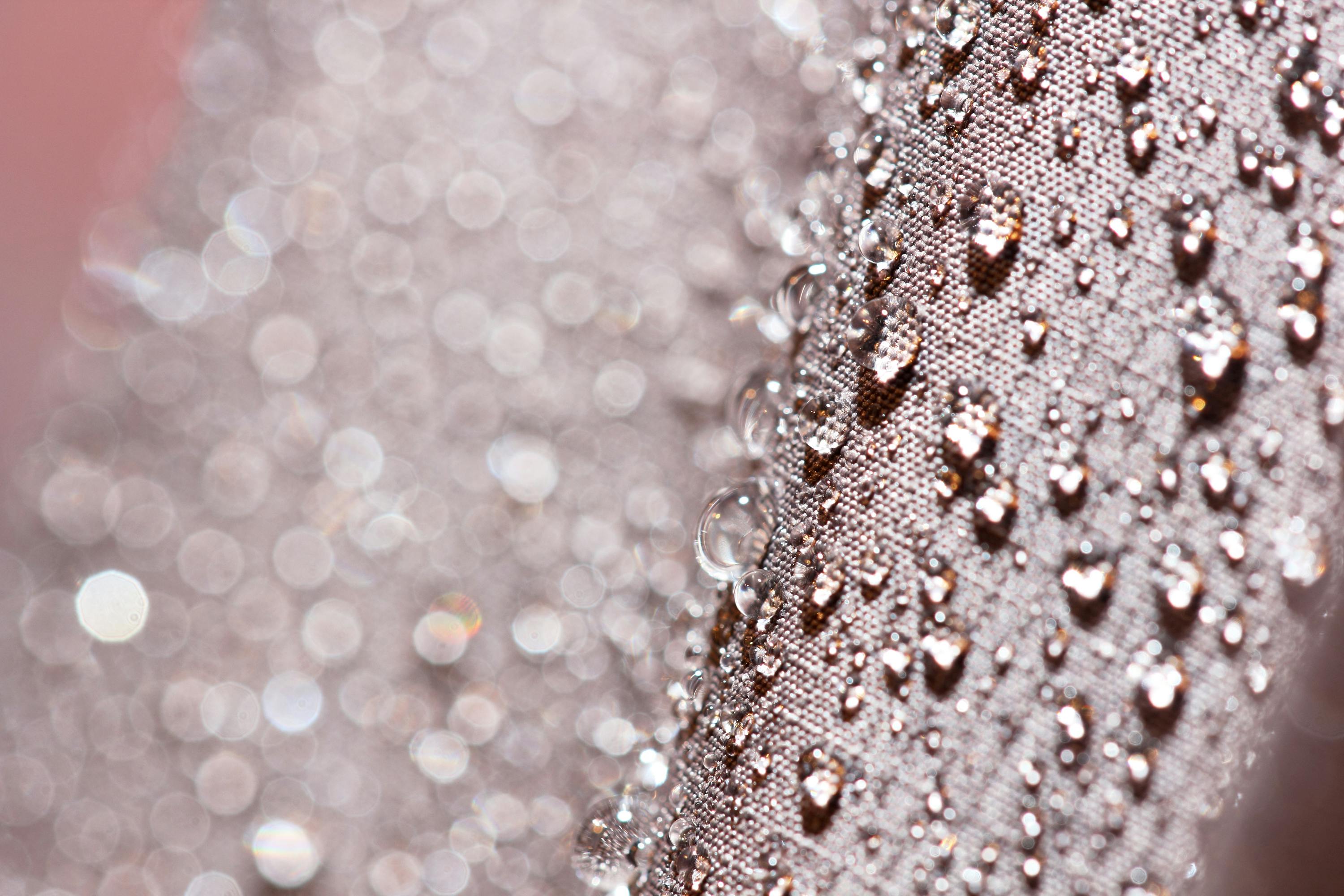 Waterproof textile fabric with rain drops. Waterproof and breathable textile fabric with rain drops on it