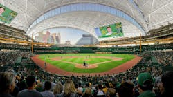 MLB's Athletics planned stadium in Las Vegas. Rendering courtesy HNTB MLB's Athletics planned stadium in Las Vegas. Rendering courtesy HNTB