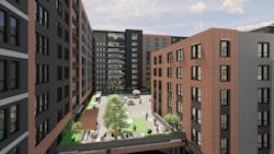 The 12-story 737 Gateway has 940 beds for University of South Carolina Gamecocks. Rendering courtesy Cooper Carry The 12-story 737 Gateway has 940 beds for University of South Carolina Gamecocks. Rendering courtesy Cooper Carry