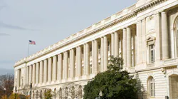 A view of the south side of the Russell, US Senate office building in Washington, DC.