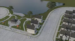 Rendering of HIVEASMBLD AND ECO MATERIAL TECHNOLOGIES' ZURI GARDENS, HOUSTON’S FIRST 3D-PRINTED HYBRID HOME COMMUNITY