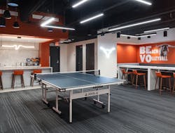 The University of Texas beach volleyball locker room and lounge The University of Texas beach volleyball locker room and lounge