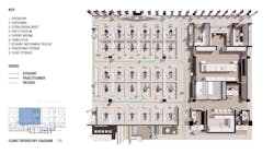 A clinic operatory diagram illustrates how equipment planning informs space allocation, circulation, and workflow within dental education facilities A clinic operatory diagram illustrates how equipment planning informs space allocation, circulation, and workflow within dental education facilities