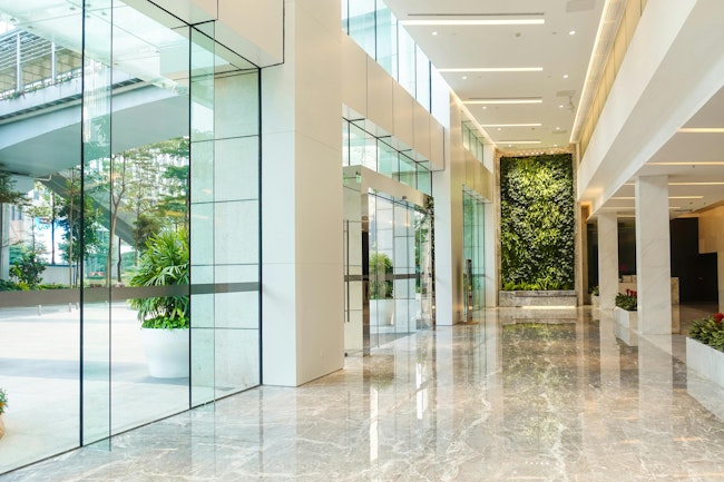 Modern commercial building lobby,office corridor, hotel passageway. Modern commercial building lobby corridor. hotel passageway
