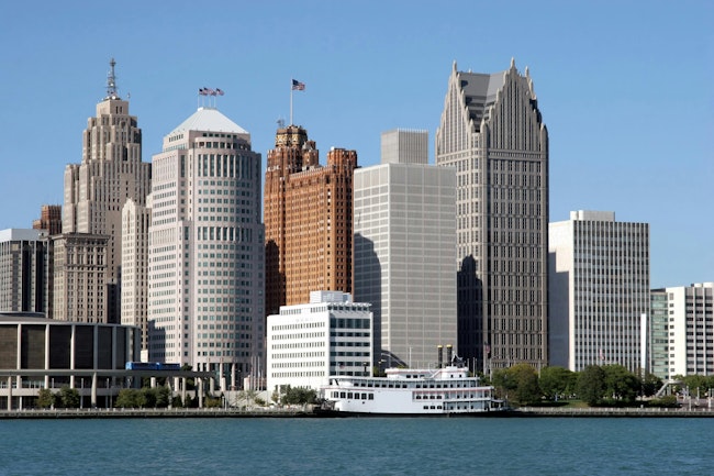 View of Detroit skyline from Windsor, Ontario