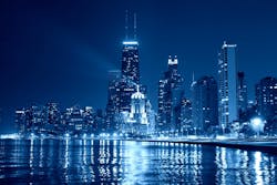 Chicago Skyline at Night (Blue Design) Chicago Skyline at Night (Blue Design)