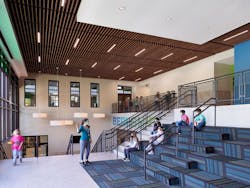 The manufacturers of Berkshire Elementary School's ceiling and flooring products offer take-back programs for improved recyclability The manufacturers of Berkshire Elementary School's ceiling and flooring products offer take-back programs for improved recyclability