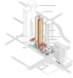 This illustration shows how new and old buildings interact, and how the complex's programming is disseminated. This illustration shows how new and old buildings interact, and how the complex's programming is disseminated.