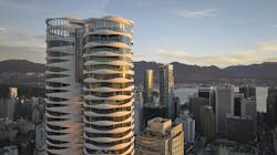 The tower's undulating facade takes its design cues from the movement of butterflies and clouds. The tower's undulating facade takes its design cues from the movement of butterflies and clouds.