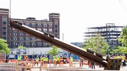 The world’s first ever W14x1000 column is lifted and prepared to be set at the Henry Ford Health: Destination Grand project in Detroit The world’s first ever W14x1000 column is lifted and prepared to be set at the Henry Ford Health: Destination Grand project in Detroit