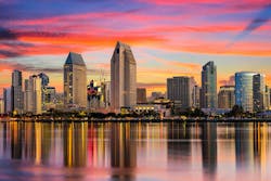 San Diego, California Skyline. San Diego, California, USA downtown skyline. San Diego, California Skyline. San Diego, California, USA downtown skyline.