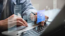 Professional Businessman Utilizing AI Technology for Data Analysis to Enhance Business Strategy and Drive Innovation in a Tech Driven Workspace