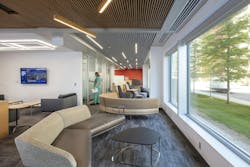 The Hub has plentiful access to natural daylight and allows for an escape while remaining on campus. Photo courtesy CannonDesign The Hub has plentiful access to natural daylight and allows for an escape while remaining on campus. Photo courtesy CannonDesign
