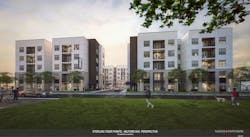 Sterling Tiger Valley will offer 259 units ranging from 1-bedroom to 5-bedrooms, totaling 845 beds. Rendering courtesy Meeks + Partners Sterling Tiger Valley will offer 259 units ranging from 1-bedroom to 5-bedrooms, totaling 845 beds. Rendering courtesy Meeks + Partners