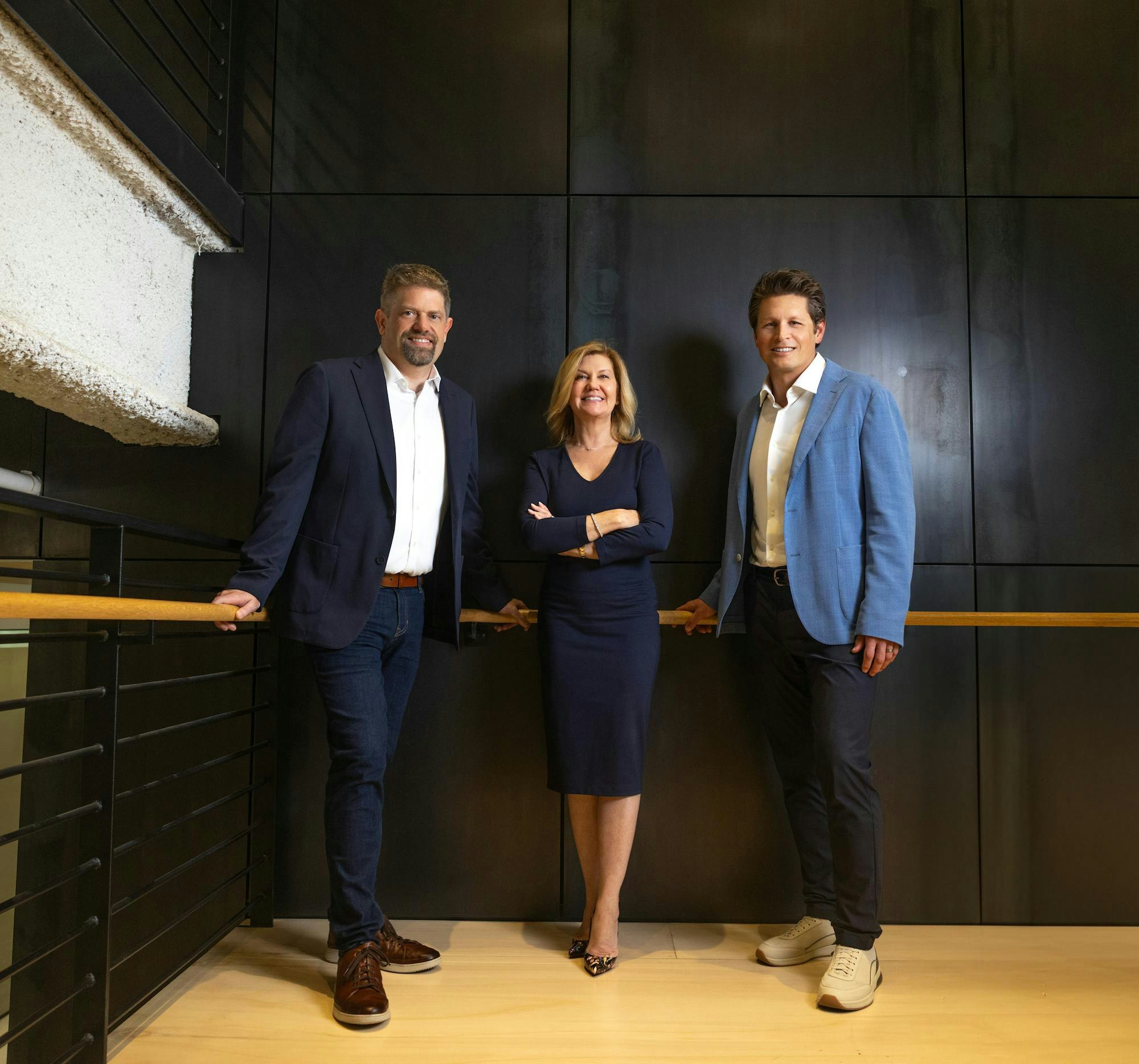 Left to Right: CEO David Huchteman, Chief Operating Officer Jackie Angel, Chief Design Officer Marin Gerler. Photo courtesy Carrier Johnson + Culture