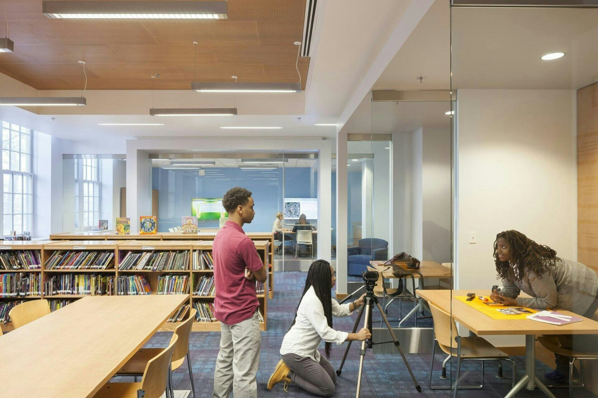 Our research shows that even interior-only renovations like that of McKinley Middle School can greatly increase circadian health potential. Photo courtesy Quinn Evans