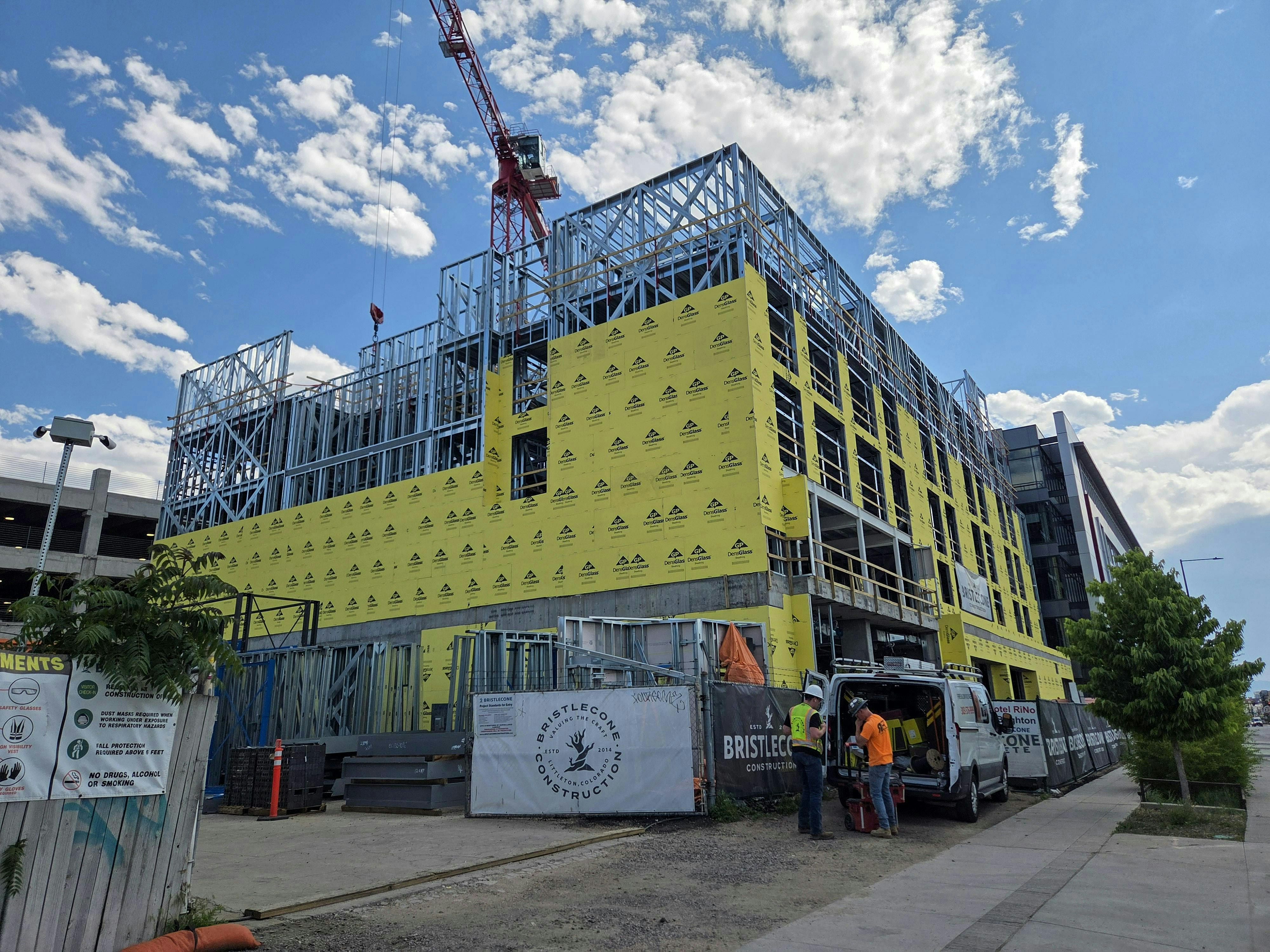 Pictured: a hotel being constructed with CFS framing. Photo courtesy S.A. Miro, Inc.