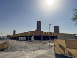 Pictured: Traditional wood is used in framing for an apartment building. Photo courtesy S.A. Miro, Inc. Pictured: Traditional wood is used in framing for an apartment building. Photo courtesy S.A. Miro, Inc.