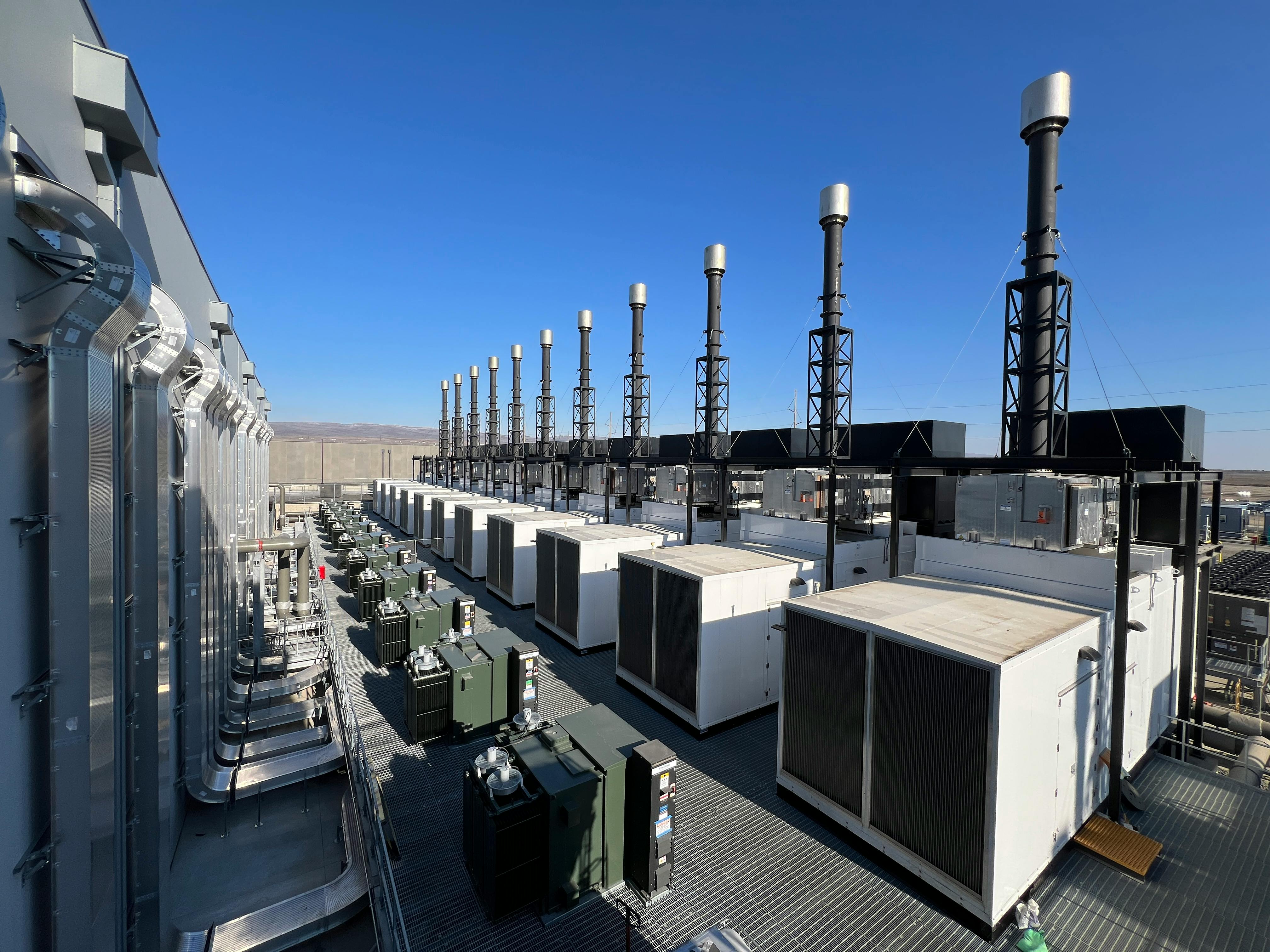 Equipment yard for a 64MW Washington data center. Photo courtesy JLL