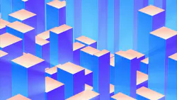 Abstract geometric cityscape made of glowing blue and purple blocks, representing data growth, analytics, and digital architecture. Abstract geometric cityscape made of glowing blue and purple blocks, representing data growth, analytics, and digital architecture.