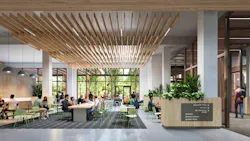 Flexible dining and lounge areas, group studies and a fitness center enhance community cohesion and student retention. Design by Mithun in association with Anderson Mason Dale Architects. Photo courtesy Mithun Flexible dining and lounge areas, group studies and a fitness center enhance community cohesion and student retention. Design by Mithun in association with Anderson Mason Dale Architects. Photo courtesy Mithun