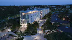 UC Irvine Mesa Court Expansion’s LEED Platinum target design leverages solar thermal power generation to reduce energy consumption, incorporates sunshades and high-performance glazing to reduce heat gain, and reduces stormwater run-off to below pre-development rates in support of water quality in the regional ecosystem. Design-build project delivery in association with Webcor. Photo courtesy Mithun UC Irvine Mesa Court Expansion’s LEED Platinum target design leverages solar thermal power generation to reduce energy consumption, incorporates sunshades and high-performance glazing to reduce heat gain, and reduces stormwater run-off to below pre-development rates in support of water quality in the regional ecosystem. Design-build project delivery in association with Webcor. Photo courtesy Mithun