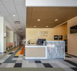 For Houston Methodist in Houston, Texas, the Child Care Center translates the precision of healthcare design into a nurturing environment for children. Each classroom connects to an age-appropriate play area that supports visibility and safety. The one-story plan simplifies supervision and movement, while resilient materials and warm finishes create a setting that balances durability with comfort for staff and families. Photo © Slyworks Photography, Inc. For Houston Methodist in Houston, Texas, the Child Care Center translates the precision of healthcare design into a nurturing environment for children. Each classroom connects to an age-appropriate play area that supports visibility and safety. The one-story plan simplifies supervision and movement, while resilient materials and warm finishes create a setting that balances durability with comfort for staff and families. Photo © Slyworks Photography, Inc.