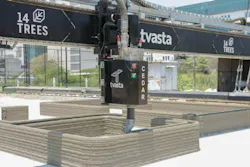 The Cedar 3D Concrete Printing in action. Photo courtesy 14Trees The Cedar 3D Concrete Printing in action. Photo courtesy 14Trees