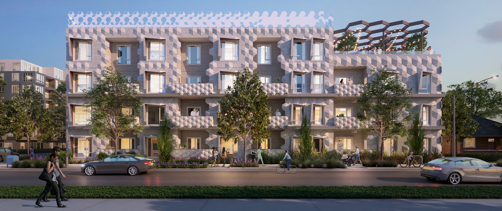 Hexagon House. Rendering courtesy KTGY