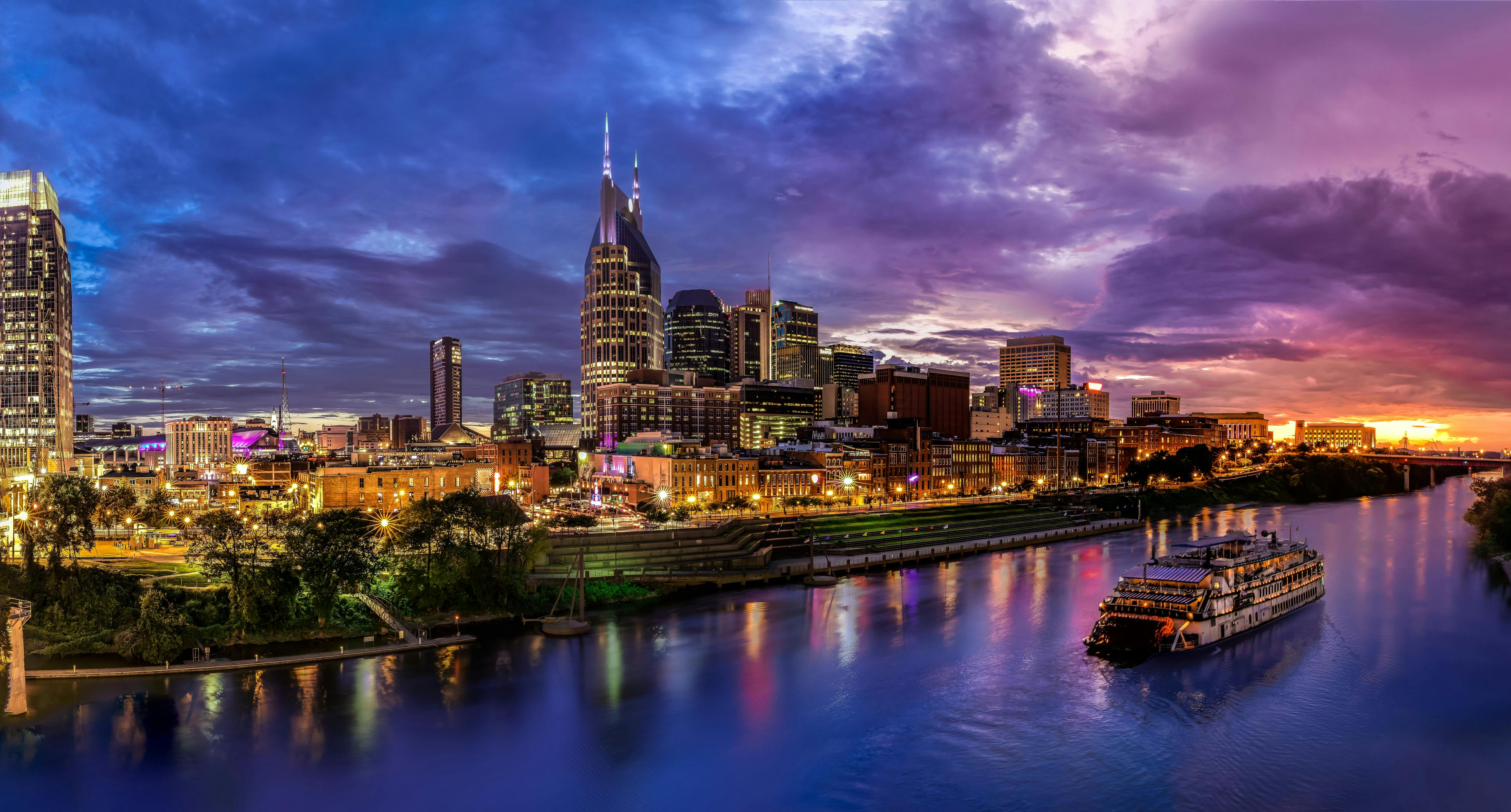 Nashville Skyline. Looking over Nashville with a boat in the picture
