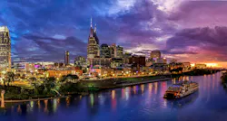 Nashville Skyline. Looking over Nashville with a boat in the picture Nashville Skyline. Looking over Nashville with a boat in the picture