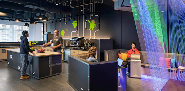 The DIY Caf&eacute; designed for Google expresses a culture of inclusion, creativity, and discovery. Photo &copy; Andrew Rugge, courtesy Perkins Eastman