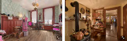 The Tenement Museum’s exhibits include a parlor curated in its adaptation from living space to sewing workroom. Another tenement displays the kitchen that served both family and patrons of a street-level saloon. Left photo © Ryan Lahiff, Tenement Museum Collection | Right photo © Andrew Rugge, courtesy Perkins Eastman The Tenement Museum’s exhibits include a parlor curated in its adaptation from living space to sewing workroom. Another tenement displays the kitchen that served both family and patrons of a street-level saloon. Left photo © Ryan Lahiff, Tenement Museum Collection | Right photo © Andrew Rugge, courtesy Perkins Eastman