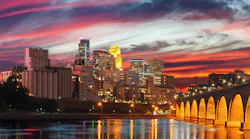 Minneapolis downtown at twilight.