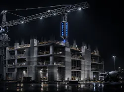 The Ascend tower crane 3D construction printer is manufactured by Melbourne, Australia-based Luyten. Rendering courtesy Luyten The Ascend tower crane 3D construction printer is manufactured by Melbourne, Australia-based Luyten. Rendering courtesy Luyten