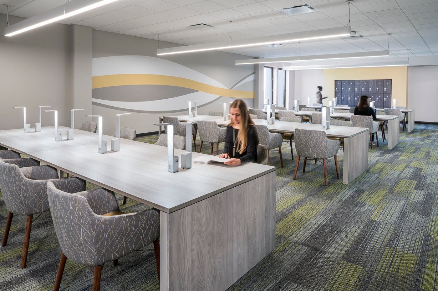 Quiet reading rooms with lockers provide calm, supportive retreat spaces where students can focus, decompress, and feel that their different academic needs are recognized and valued. Photo &copy; Randy Van Duinen