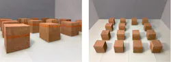 Material studies explore how composition and layering remain visible rather than concealed, contrasting with contemporary products that obscure their makeup behind uniform finishes. Photos courtesy RDG Planning & Design