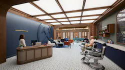 At Dollar Shave Club, luminous ceiling planes create an artificial sense of vertical expansion. Photo courtesy Little