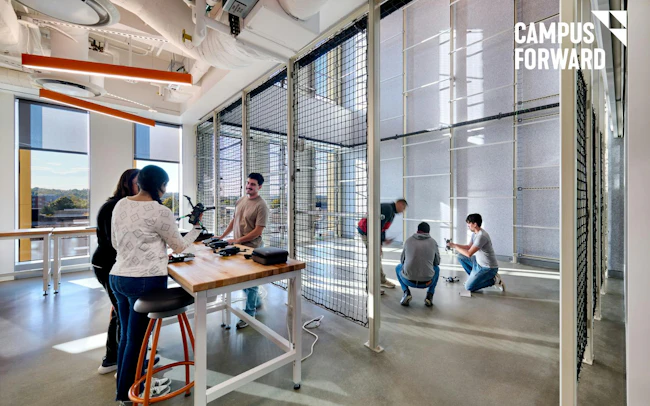 Designing for adaptability, interdisciplinary, multifunctionality, and collaboration ensures that facilities remain relevant as technologies, pedagogies, and workforce needs shift. Photo courtesy SmithGroup