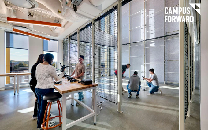 Designing for adaptability, interdisciplinary, multifunctionality, and collaboration ensures that facilities remain relevant as technologies, pedagogies, and workforce needs shift. Photo courtesy SmithGroup
