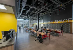 The Advanced Engineering Building at University of Nevada, Las Vegas, brings student and faculty engineering projects to the forefront of campus. Photo courtesy SmithGroup