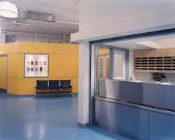 The Harvey Milk High School greets students with a clean, cheerful reception area. Photo © Seth Boyd